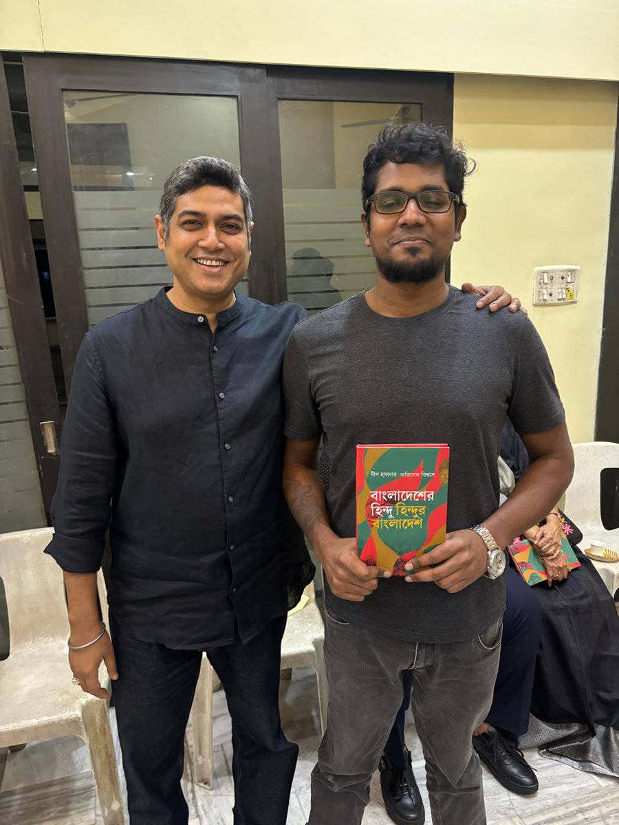 indiceconomics's tweet photo. An absolute honor to get invited to the launch of the Bengali translation of the book Being Hindu in Bangladesh (Harper Collins), called বাংলাদেশের হিন্দু : হিন্দুদের বাংলাদেশ, here with co-authors Deep Halder one of the most significant journalists in India and an authority on Bangladesh & West Bengal affairs, you probably check out his work with The Print, and Dr. Avishek Biswas, a scholar of Dalit victims of Partition and 1971.
@deepscribble @ProfAvishek