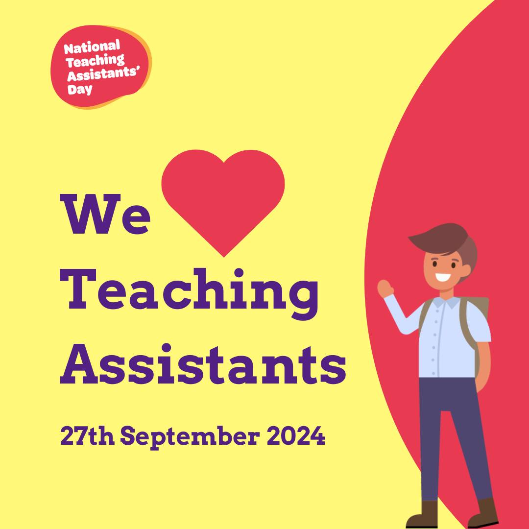 Today is a very, very important occasion! 🫶

It is National Teaching Assistants Day! 🤩

We would love you to nominate your colleagues in the comments below, and share your appreciation for them! You all do an amazing job, and should be celebrated! 💙

#NationalTADay