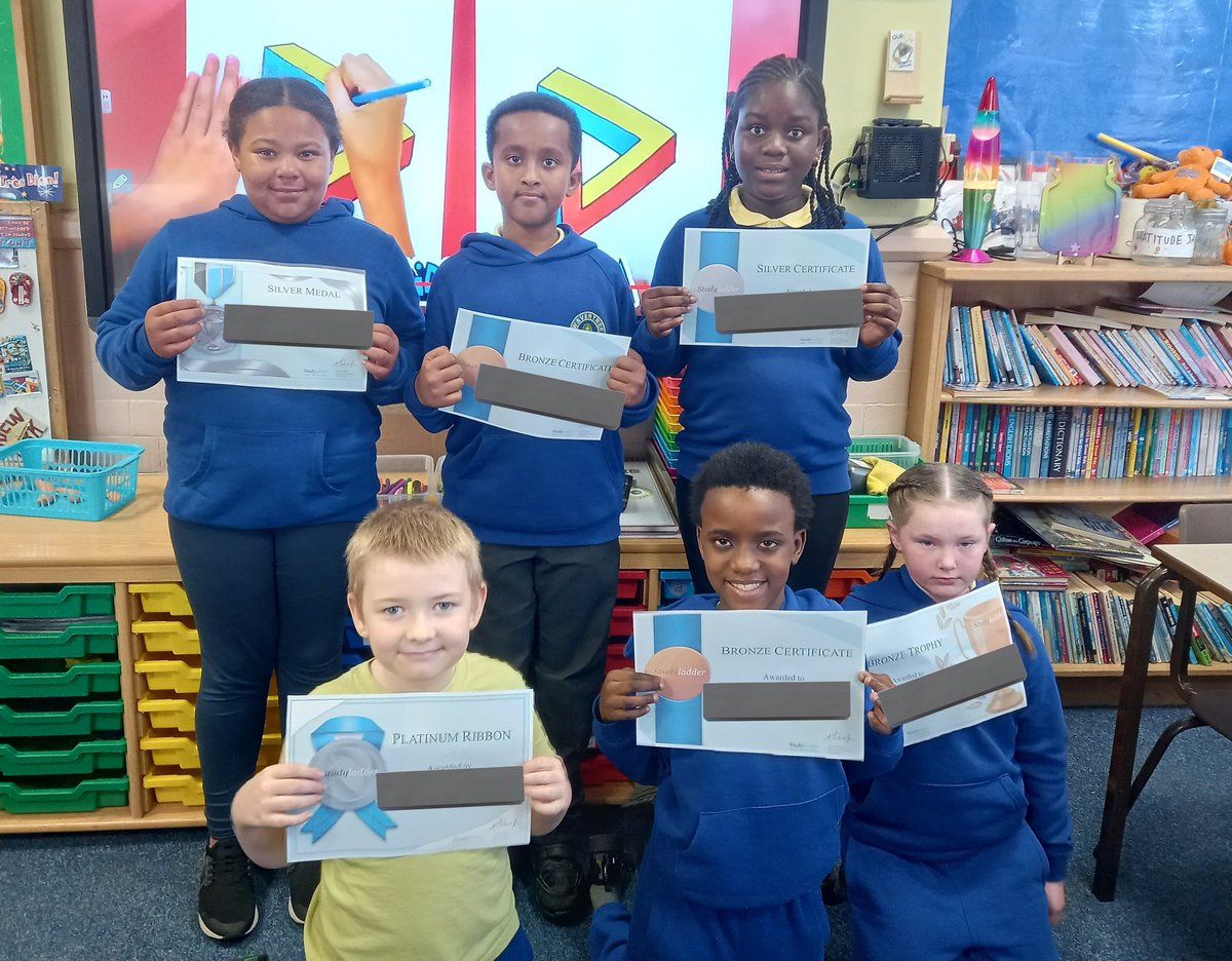 WavertreeCE's tweet photo. Congratulations to these Year 5 children for their awards in Friday's praise assembly and for their certificates for their @Studyladder online homework. 👏👏👏 https://t.co/nUUIFe1HNY