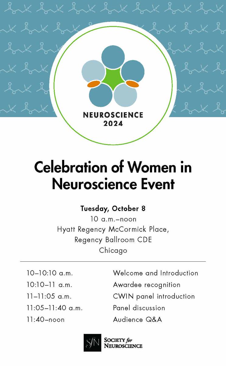 SChandraLab's tweet image. Hey #SfN24 attendees- check out the Celebration of Women in Neuroscience event on 10/8 (hosted by our own Dr. Chandra!) 👩‍🔬🧠