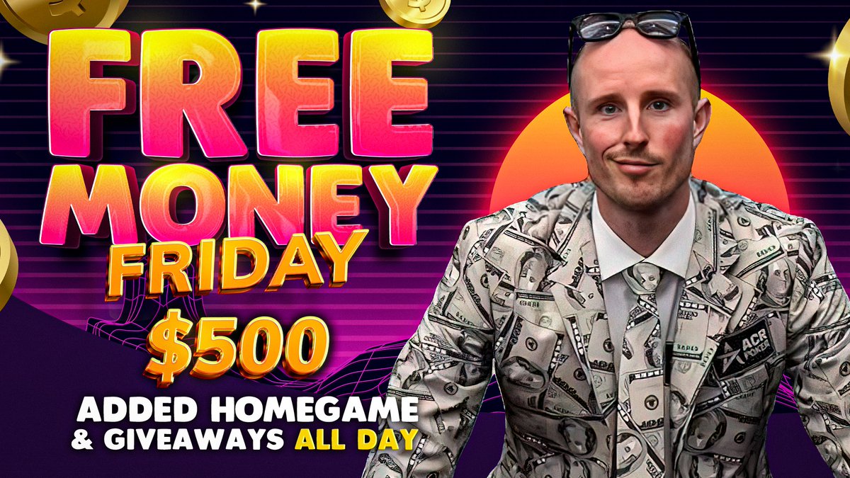 Gripsed's tweet photo. 🥳 Happy Free Money Friday Fam!!!
🔴 LIVE https://t.co/XCPYgbMoC6
💸 Giving Away Over $500+ Today
🕐 $500 Added Homegame starts at 5pm

To Join the Fun👇
🥇 Retweet this ($20 Giveaway)
🥈 Join the Homegame on ACR
🥉 Hang out in chat! 

Bonus $25 Giveaway👇https://t.co/a35Y5gAyqH https://t.co/RaBYvEHBIT