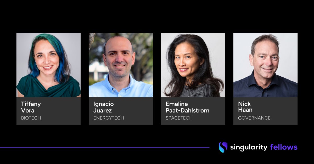 singularityu's tweet photo. Over the past months, we've reviewed applications from our brilliant Expert community, seeking those who embody our ethos of exponential thinking and technological innovation. Today, we're proud to introduce the first cohort of Singularity Fellows.

As we continue to expand this initiative, we'll be welcoming more Fellows to cover all of our Technology and Application Areas. Their expertise and vision will be instrumental in our ongoing mission to educate, inspire, and empower leaders to imagine and create breakthroughs powered by exponential technologies.