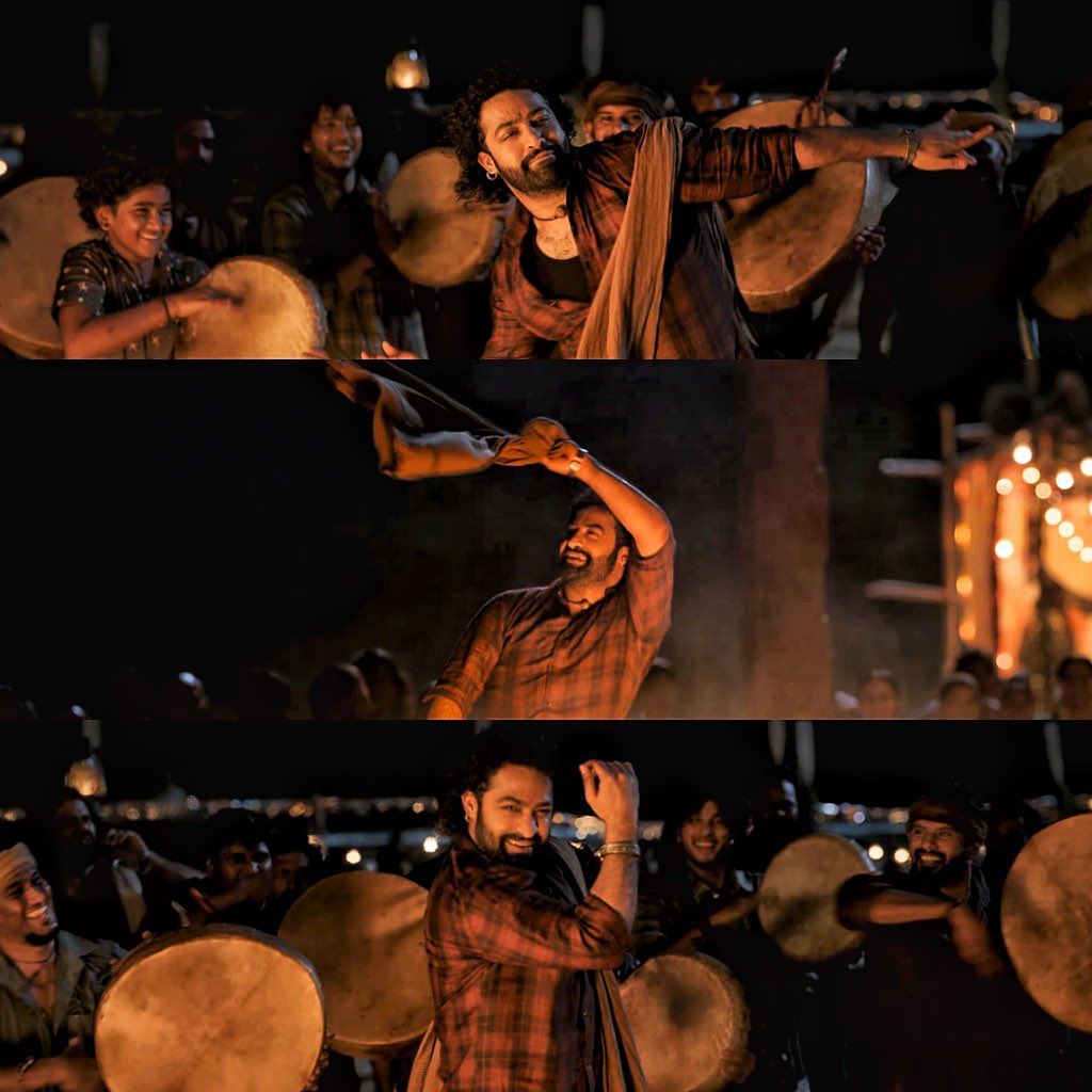 Thyview's tweet photo. This sequence proves that hero padi padi floor steps veyyakarledu, just ala chill ga vibe avuthunna…theatres lo fans will go Gaga ani prove chesina sequence.

#DevaraThandavam #Devara https://t.co/0Tlln5beg1