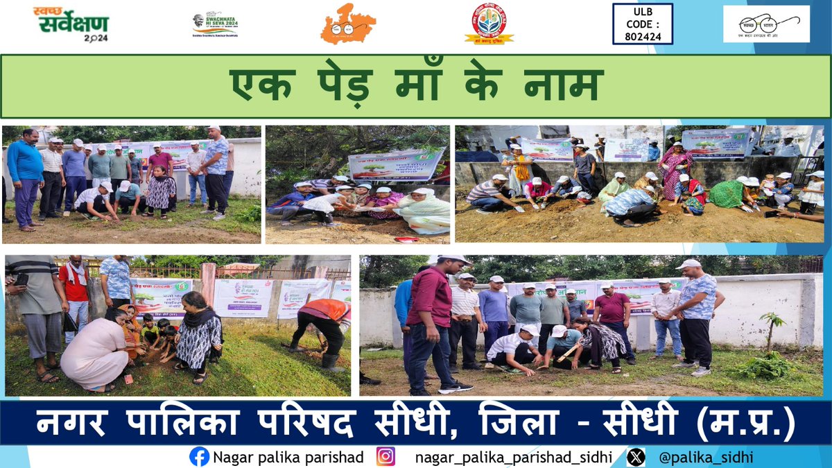 palika_sidhi's tweet photo. स्वच्छताही सेवा के अन्तर्गत एक पेड़ मां के नाम अभियान में नगर के सभी वार्डो उद्यानों,विद्यालयों,महाविद्यालयों में वृक्षारोपण किया गया।#swachhbharat #mohua_india#mojsddws #shs2024 #swabhavswachhata #sanskaarswachhata #swachhatahiseva2024 #mohua#swachhatahiseva2024#swabhavswachhata https://t.co/EWJWgzExte
