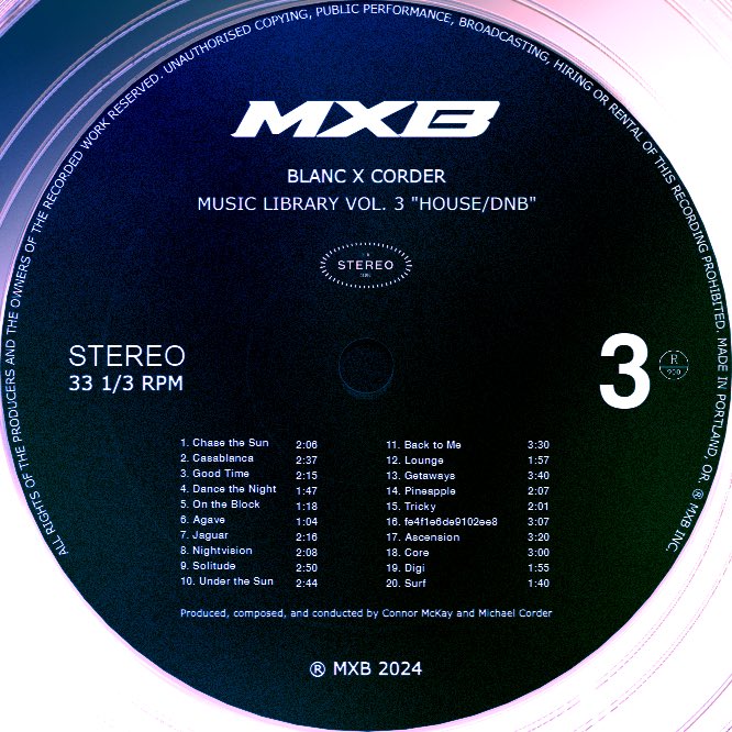 corder1x's tweet photo. Blanc x Corder Music Library, Vol. 3
Out now @BlancoRCR https://t.co/UPcwbbs7oT