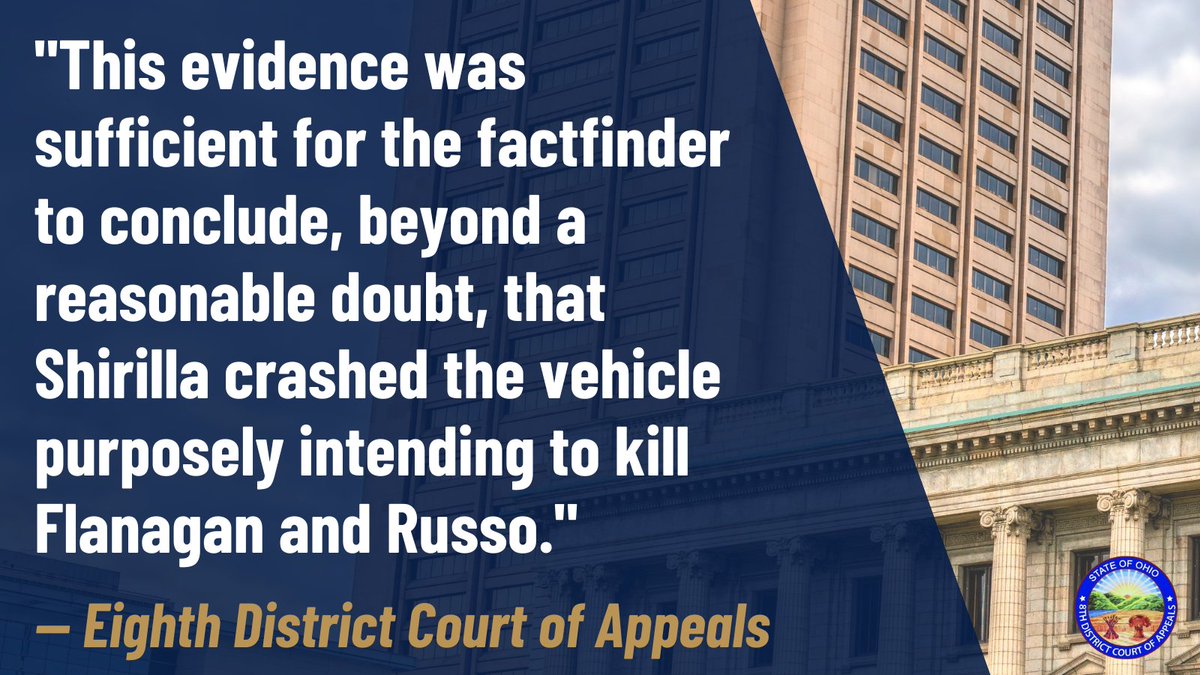 The Eighth District Court of Appeals unanimously affirmed the conviction &amp; sentence of Mackenzie Shirilla, 20.

Opinion: bit.ly/8th-District-O…
Prev. Press Release: ccprosecutor.us/strongsville-w…
