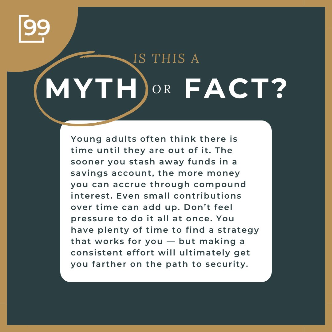 Foundation_F99's tweet image. Future You is thanking you!  Start saving today, no matter how much you can stash away.
-
-
-
#BuildingEconomicSecurity #CompoundInterest #InvestInYourself #Saving #YoungAdults