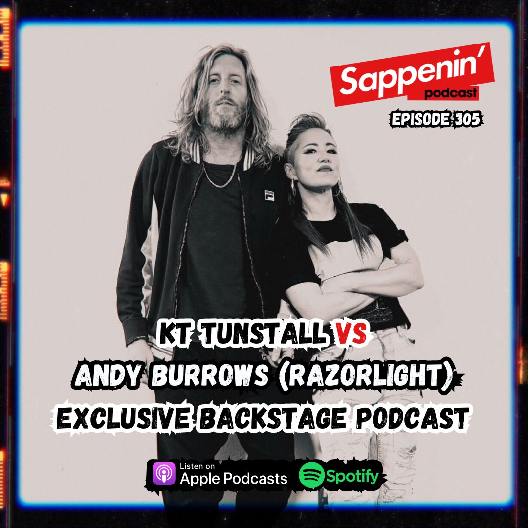 Sappenin’ Podcast (@sappeninpod) on Twitter photo Episode 305: <a href="/KTTunstall/">KT Tunstall</a> vs @AndywBurrows
EXCLUSIVE! Songwriting icons team up to talk music friendships, tour giggles, song legacies, pedals, Clueless, new <a href="/Razorlight/">Razorlight</a> + more! 🔥
Available NOW on all platforms! 🎧
Listen: Fanlink.tv/SappeninPod 👈🏻 Episode 305: <a href="/KTTunstall/">KT Tunstall</a> vs @AndywBurrows
EXCLUSIVE! Songwriting icons team up to talk music friendships, tour giggles, song legacies, pedals, Clueless, new <a href="/Razorlight/">Razorlight</a> + more! 🔥
Available NOW on all platforms! 🎧
Listen: Fanlink.tv/SappeninPod 👈🏻