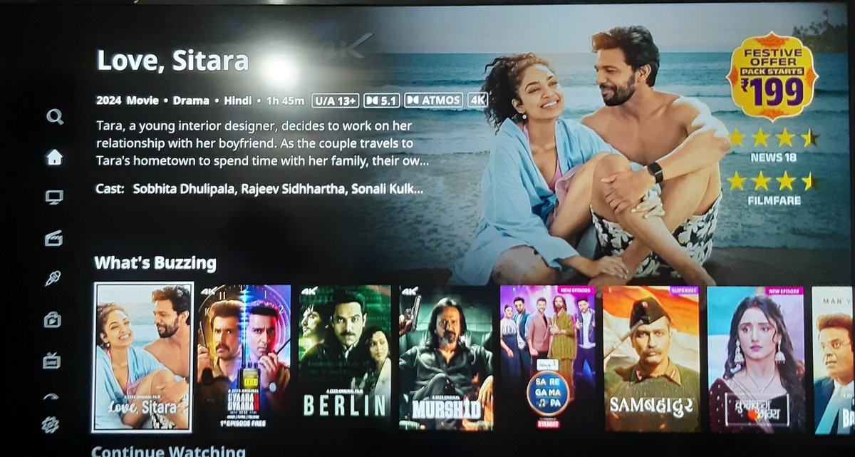 A few min ago.. saw the Lovely story of Sitara. ♥️ 
Dramatic and happy ending.. film! I loved it! 🤩 

<a href="/sobhitaD/">Sobhita Dhulipala</a> #RajeevSiddhartha <a href="/sonalikulkarni/">sonalikulkarni</a> <a href="/sanjaybhutiani/">sanjay bhutiani</a> <a href="/soniabahl/">Sonia Bahl</a> <a href="/hussainthelal/">Hussain Dalal</a> <a href="/abbasazizdalal/">Abbas Dalal</a> <a href="/SangeetHaldipur/">Sangeet Haldipur</a> <a href="/RSVPMovies/">RSVP</a>
 
#LoveSitaraOnZee5 | <a href="/ZEE5India/">ZEE5Official</a>