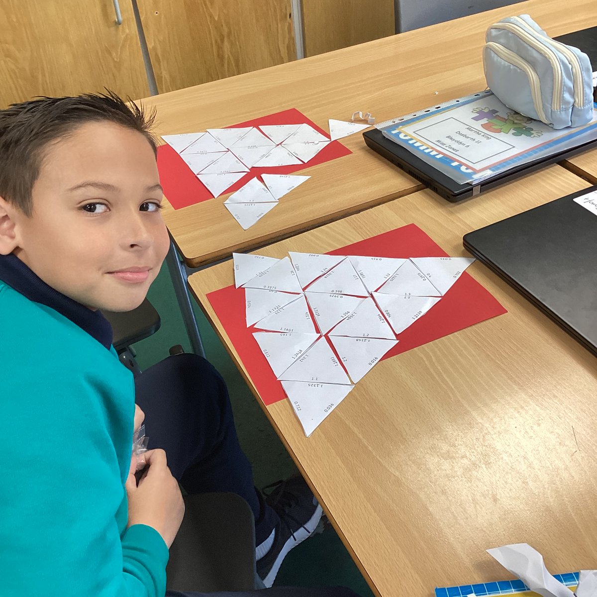 We are so proud of our perseverance to complete these challenging rounding tarsia puzzles #theovway
