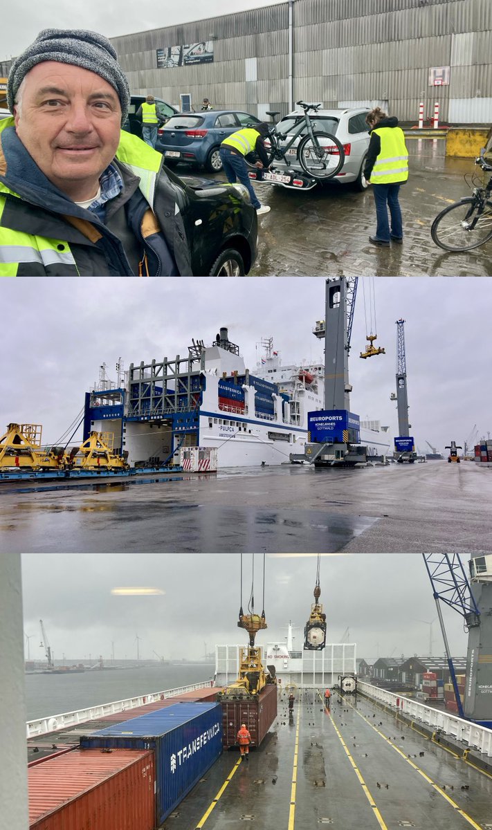 🇧🇪🚢 Antwerp - #CargoShipTrip24.
I’m boarding Pulpca, a 28,000t cargo ship, my home for the next 8 days as  I travel ‘passenger’ to Finland &amp; back.
This is already amazing, &amp; we’re still in dock!

Far more pics &amp; txt to share 
🎞️📸Photos &amp; blog:
tumblr.com/cargoshiptrip