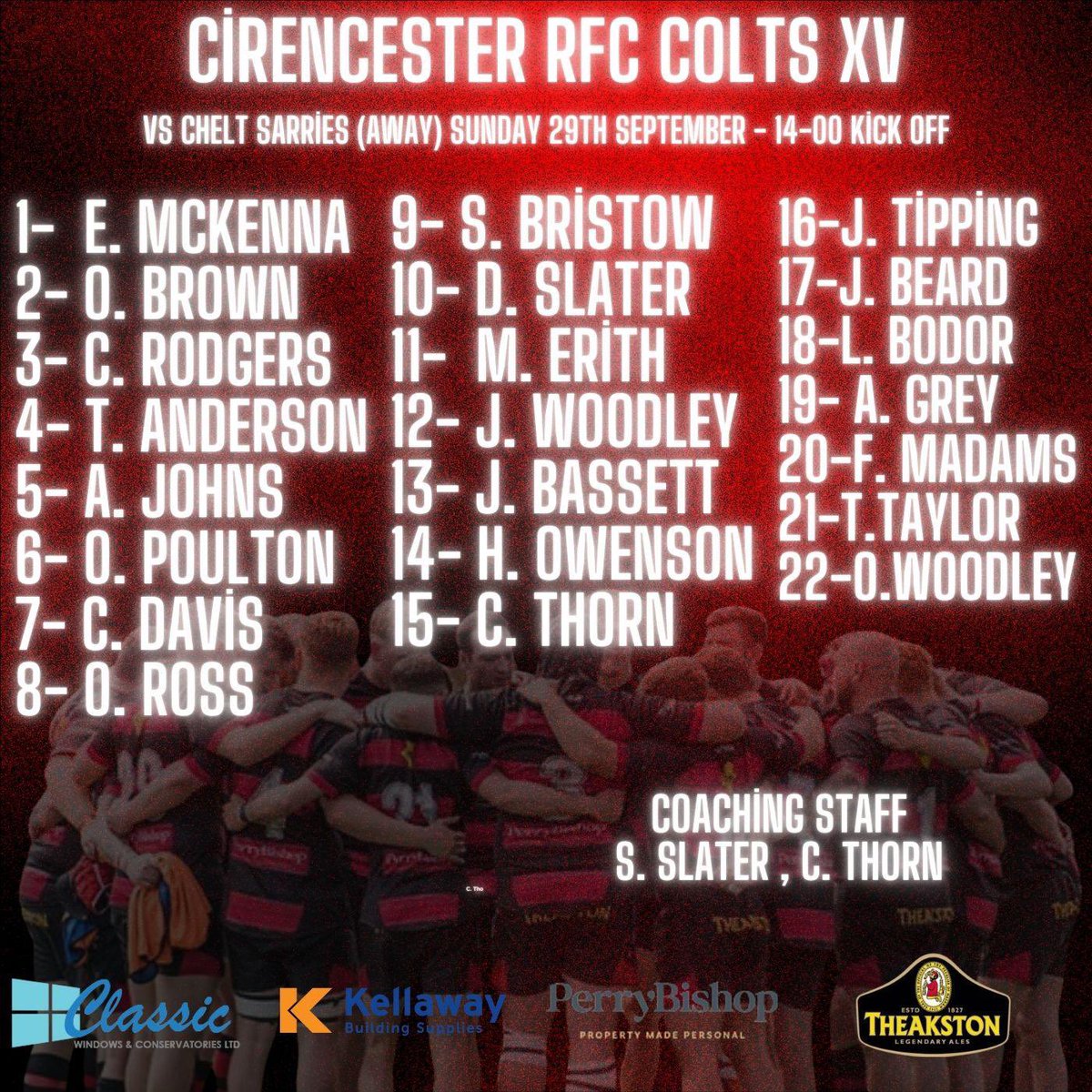 CirencesterRFC (@cirencesterrfc) on Twitter photo 🏉Team News!🏉
Here are your teams having a run out this weekend! Sadly, the 2XV game has been called off.
📍1XV vs @cheltnorthrfc at The Whiteway - KO 3pm
📍CRFC Colts vs <a href="/cheltsarriesrfc/">Cheltenham Saracens RFC</a> Colts away on Sunday - KO 2pm
Go well gents!🔴⚫️
#weareciren 🏉Team News!🏉
Here are your teams having a run out this weekend! Sadly, the 2XV game has been called off.
📍1XV vs @cheltnorthrfc at The Whiteway - KO 3pm
📍CRFC Colts vs <a href="/cheltsarriesrfc/">Cheltenham Saracens RFC</a> Colts away on Sunday - KO 2pm
Go well gents!🔴⚫️
#weareciren