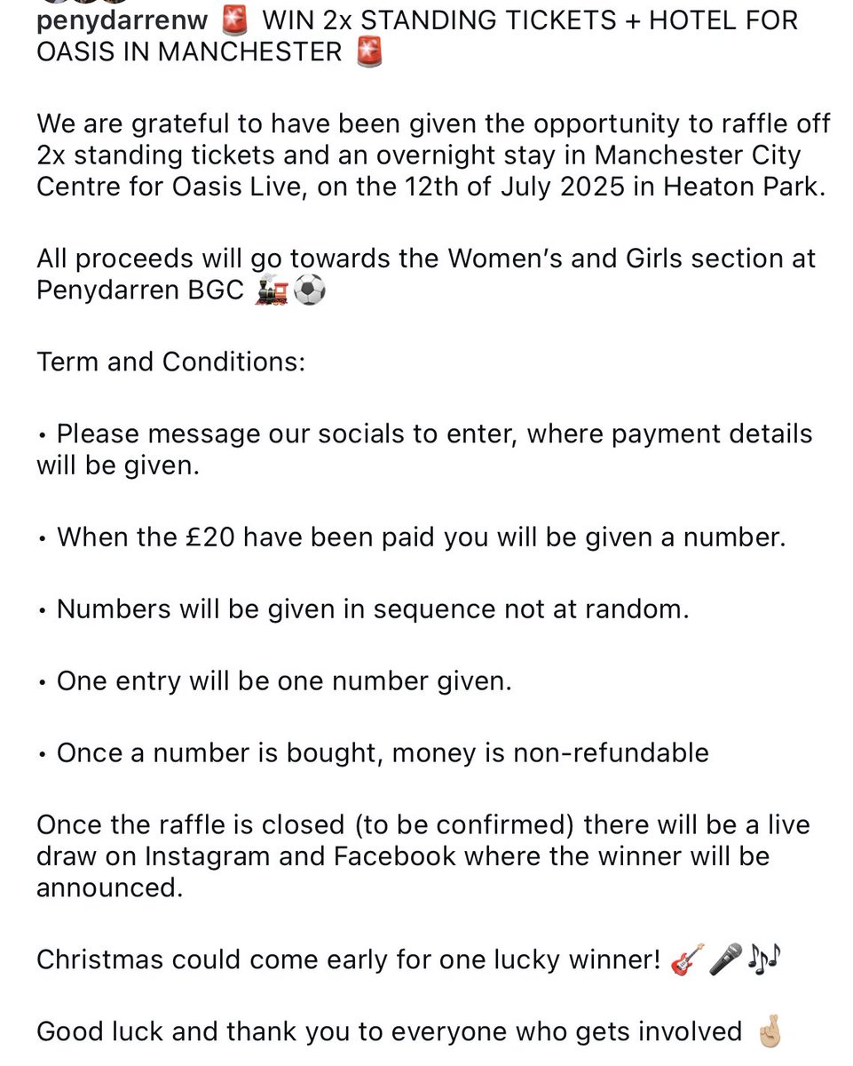 🚨 WIN 2x STANDING TICKETS + HOTEL FOR OASIS IN MANCHESTER 🚨

Terms and conditions below