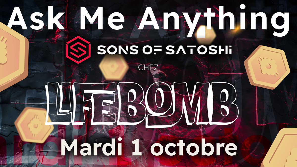 SonsOfSatoshi's tweet photo. Mardi prochain, @The_Life_Bomb nous invite dans leur discord à 20h.  

Nous leur présenterons l'univers @SonsOfSatoshi et nos avancées sur le #BattleroyalSOS !

Ce sera l'occasion de découvrir leur concept des "Mystery mechanics" qui permettront à leurs joueurs de gagner 5 %  de la #supply 🚀

Vous ne connaissez pas encore leur moove to #earn = DYOR