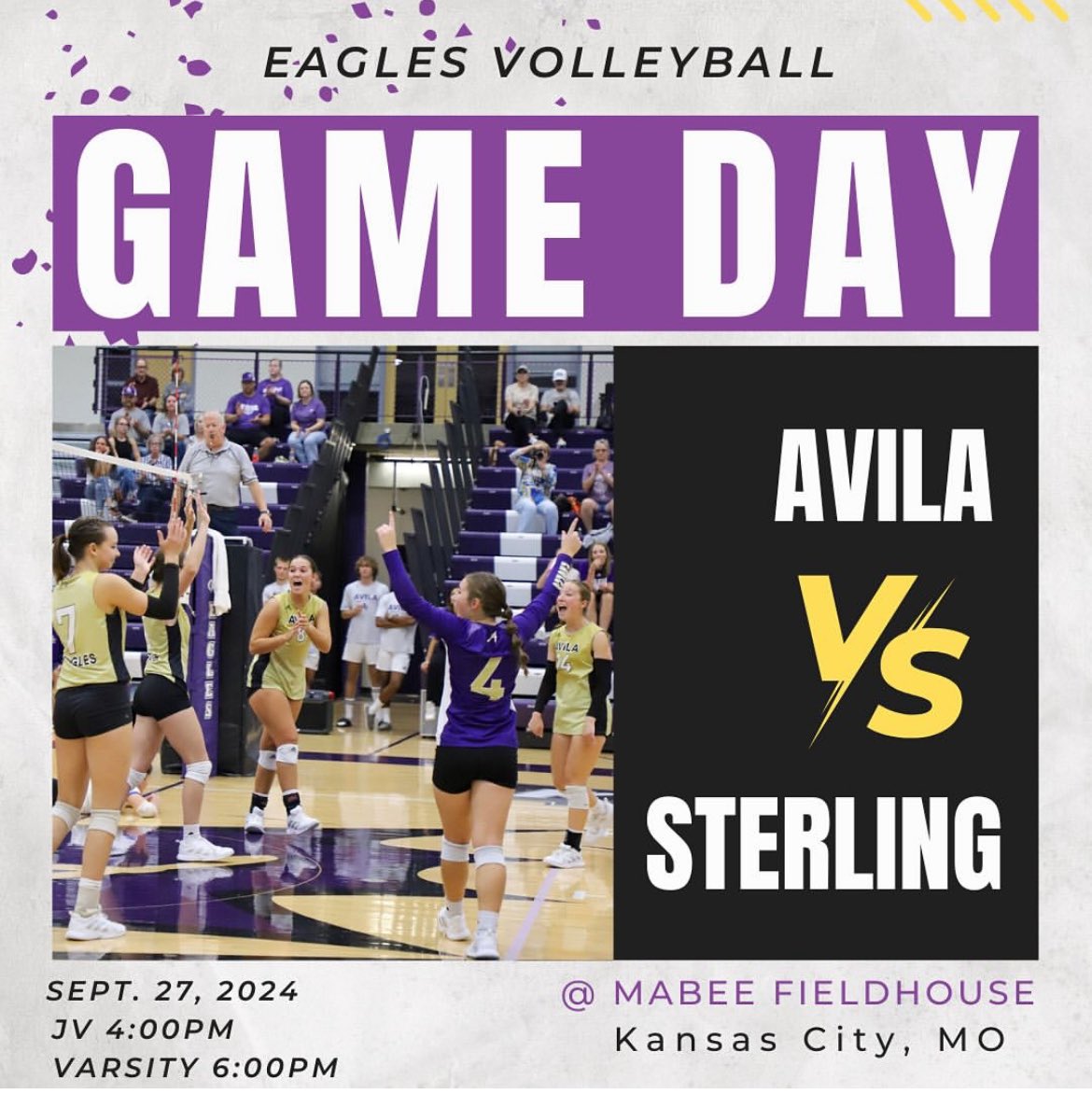 Eagles first home conference match is tonight! Come out for USA Night and support! 🦅 

🆚 Sterling College
📍 Mabee Fieldhouse, Kansas City, MO
⌚️ JV <a href="/4pm/">4pm</a>, Varsity 6pm