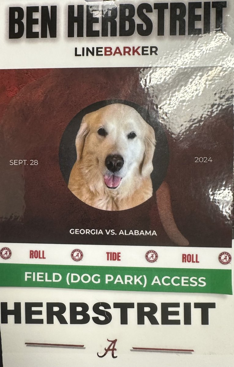 Appreciate ⁦<a href="/AlabamaFTBL/">Alabama Football</a>⁩ for getting Big fella his credential for this massive showdown tomorrow here in Tuscaloosa!
⁦<a href="/AlabamaFTBL/">Alabama Football</a>⁩ ⁦<a href="/GeorgiaFootball/">Georgia Football</a>⁩