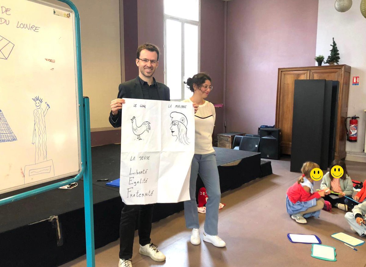 quent1lefebvre's tweet photo. Ce matin, j'ai fait ma 1ère intervention de Bénévolat , qui mêle dessin et symboles de France, avec Tiffany du Souvenir Français, à #Saintmandé , près de chez moi, dans le Val-de-Marne.

Une façon de faire le lien entre dessins et symboles de la Nation ; le coq, la #Marianne... https://t.co/rHL28sJf36