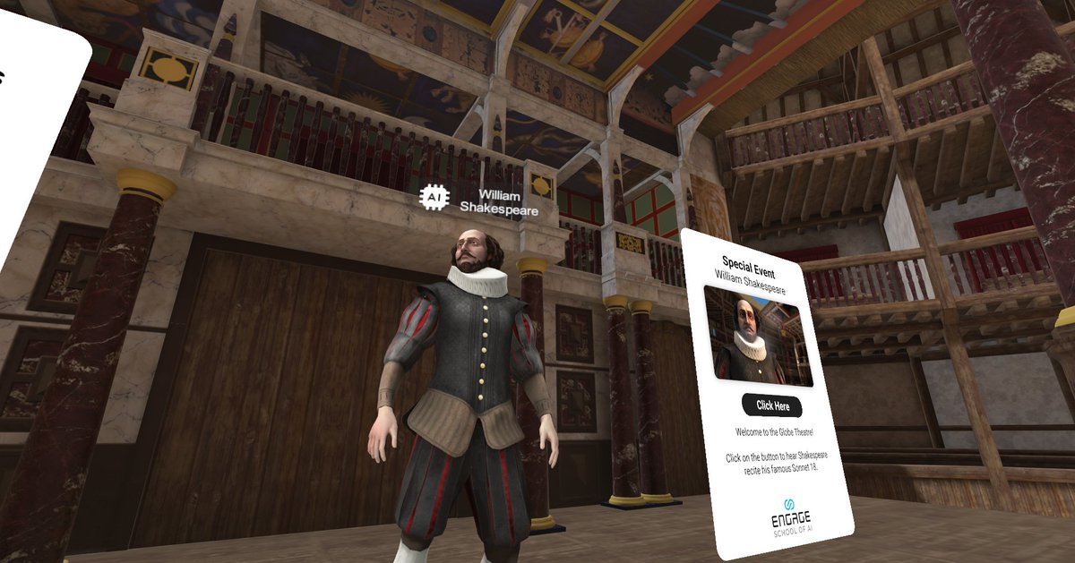 Exciting news for Educators! 

Our 3.9 update is here, featuring the launch of #SchoolofAI!  Bring history to life for your students with 20 iconic figures like Neil Armstrong, Rosa Parks, Einstein + more!
Stay tuned for more AI for Education + Meta Quest 3 headset updates!