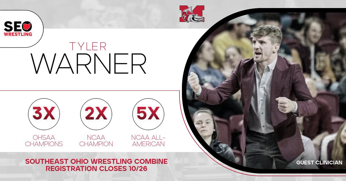WrestlingMuskie's tweet photo. 🚨Registration 🔗In Bio🚨

We are just 3️⃣0️⃣ Days from the 3rd Annual Southeast Ohio Wrestling Combine.

Registrations are filling up fast, just over halfway full. Don’t miss out on the opportunity to learn from @tylerr_warnerr and get some mat time in front of college coaches! https://t.co/ItTzK3J6xx