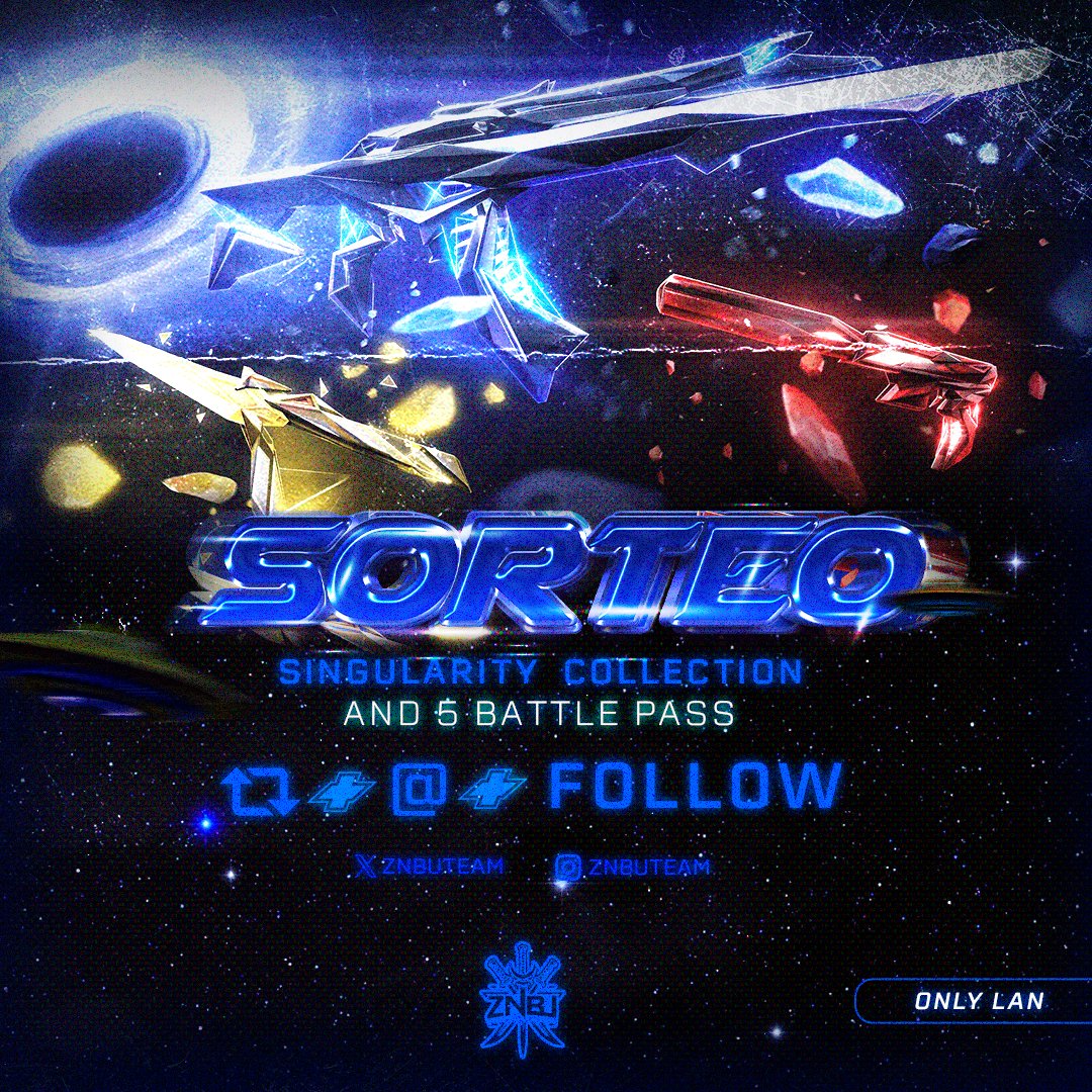 📢 SORTEO PACK SINGULARITY 2.0 

❗️ SOLO LAN
✨1 Pack singularity 2.0
✨5 Pases de Batalla

 COMO PARTICIPAR 

- Follow <a href="/znbuteam/">Zanbu Team</a>
- Like y RT
- Etiqueta a 2 amigos

EL GANADOR SERÁ ANUNCIADO EL 06/10 POR EL CANAL  twitch.tv/justeroy A LAS 10PM VNZLA (No es obligarotio estar)