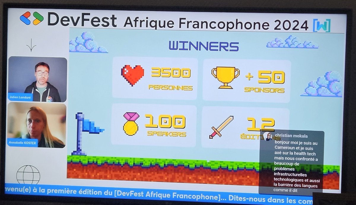 Je débute mon week-end avec le DevFest Afrique Francophone 2024...
Merci <a href="/GDGAfriqueFranc/">GDGs Afrique Francophone</a> <a href="/GDGCloudAbidjan/">GDG Cloud Abidjan</a>
pour cet événement.
Merci à l'équipe <a href="/gdgnantes/">GDG Nantes</a> pour le partage d'expérience sur l'organisation.
#DevFestAfriqueFrancophone #DevFest24
