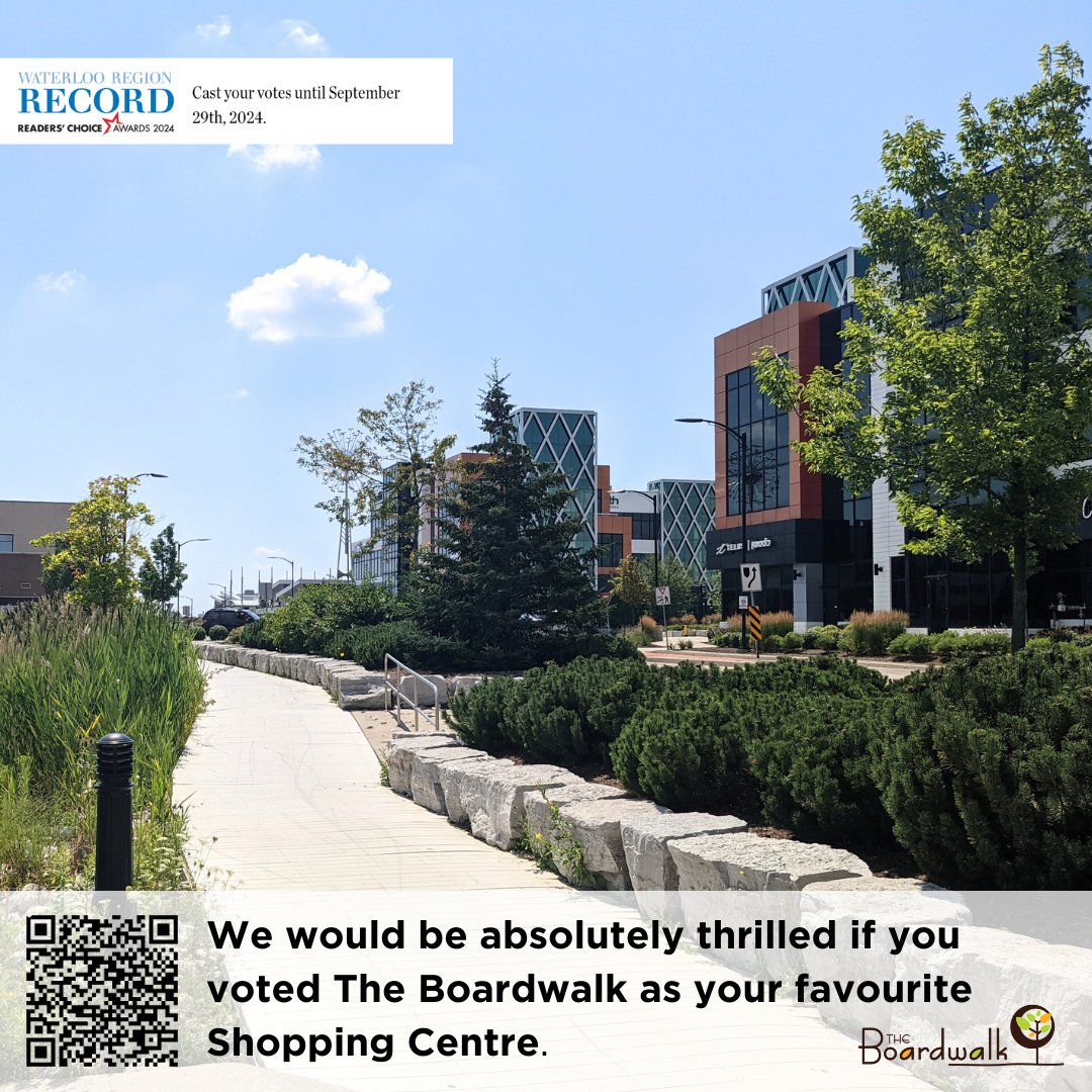 🌟 We’d Love Your Support! 🌟

 If The Boardwalk is a place you enjoy, we’d appreciate your vote.

Voting closes on September 29th—thank you for being a part of our community!

👉 Vote here:  readerschoice.therecord.com/readerschoice/…

#ReadersChoiceAwards #BestShoppingCentre #TheBoardwalk