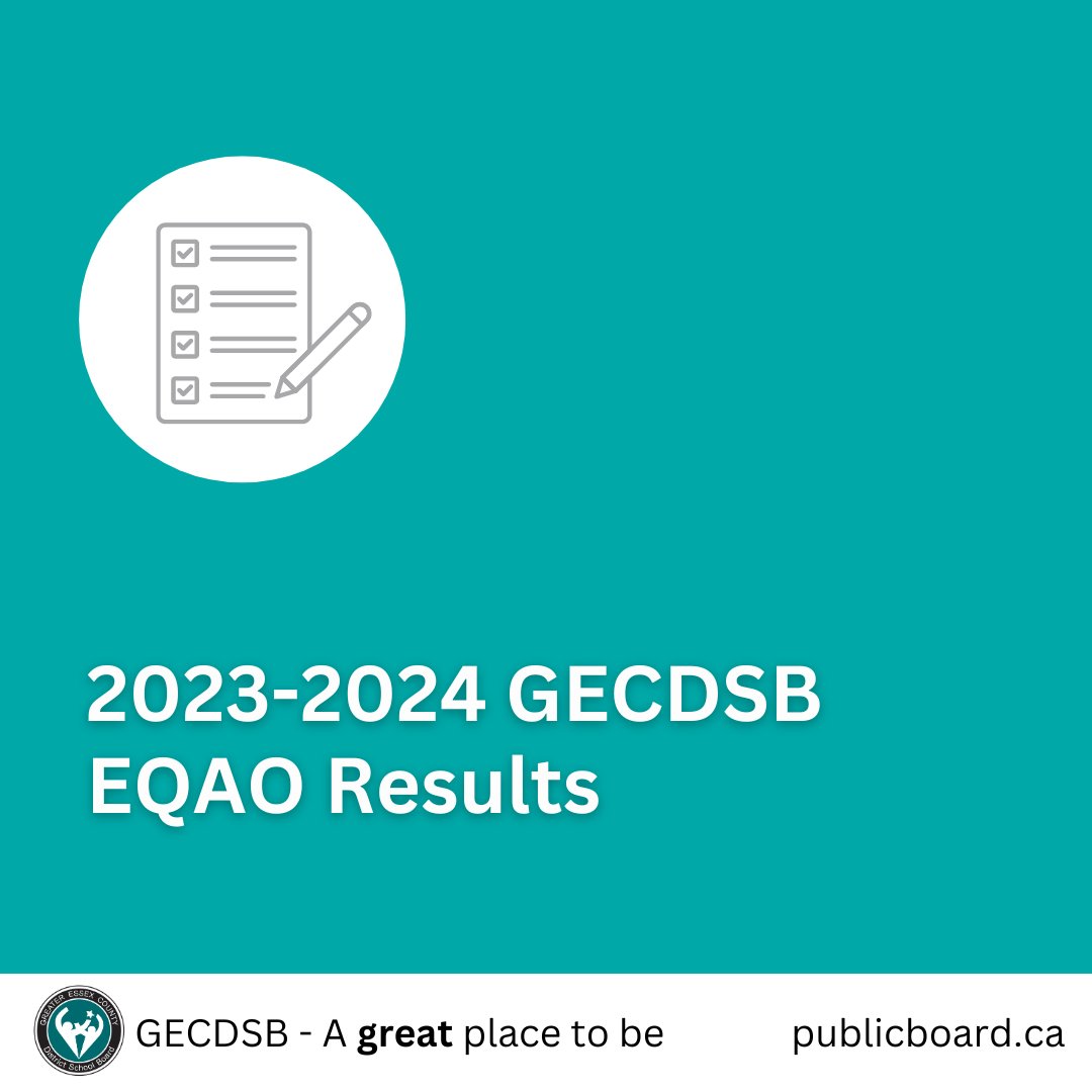 Board results of Education Quality and Accountability Office (EQAO) tests taken by Grades 3, 6, 9 &amp; 10 students during the 2023-2024 school year are now available on our website.

Click here to learn more: publicboard.ca/en/about-gecds…