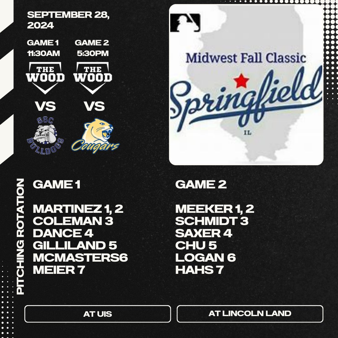 Rotations for tomorrow at <a href="/MidwestClassic/">Midwest Fall Classic</a> 

See you there!