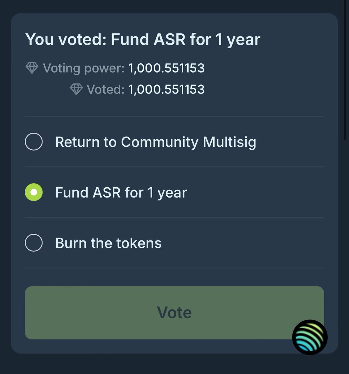 Finally the last proposal on <a href="/jup_dao/">JupiterDAO</a> 

Let’s vote to the funding ASR

W move