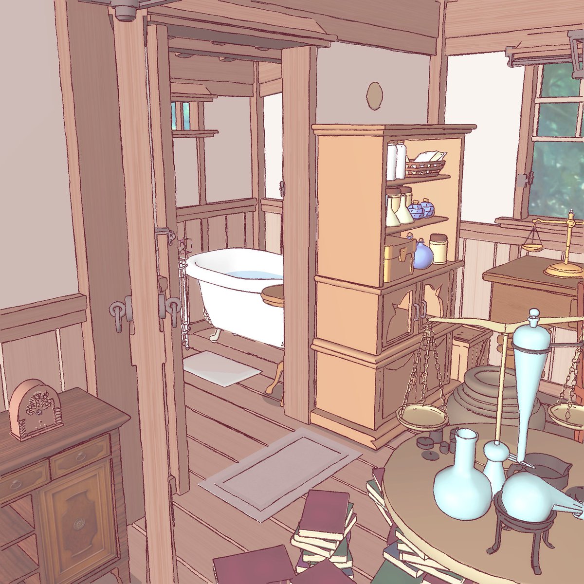 なんちゃって魔理沙亭の一角。バスルーム。 