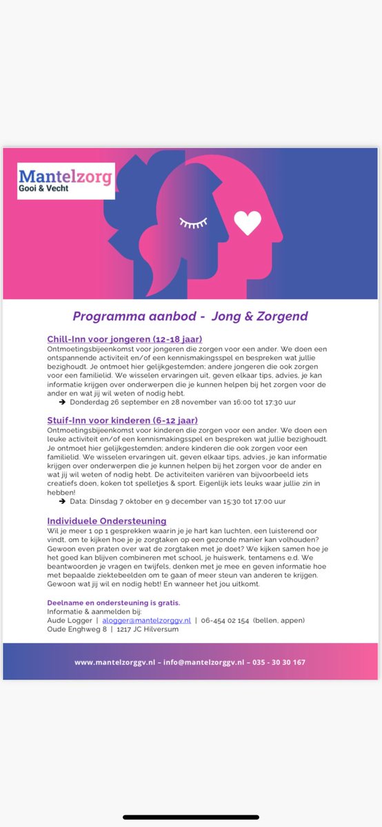 Heb je mantelzorgers in je omgeving? Laat ze zich aanmelden.#mantelzorg.# versawelzijn