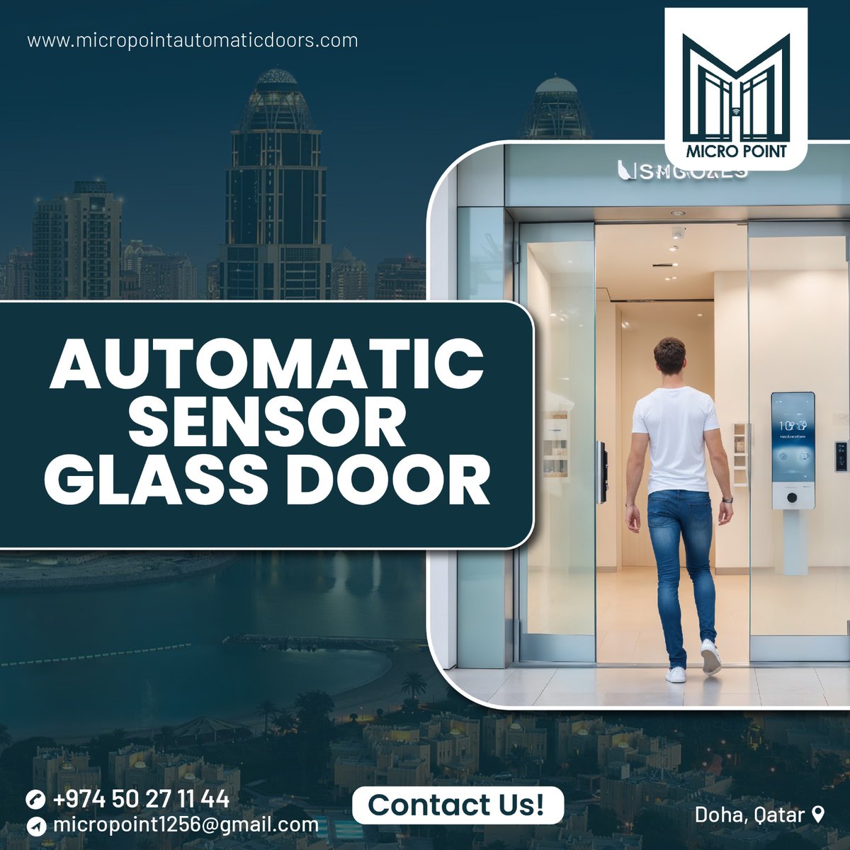 MicroPointQatar's tweet photo. Automatic Sensor Glass Door🎯

📞 Call / WhatsApp: +974 50271144
👉 Visit: https://t.co/p065uAXpHK

#sensorglassdoor #glassdoor #automaticglassdoor #doors #repair #installation #automatic #doha #qatar #micropoint #commercial #residential https://t.co/BuA6UVR2QU