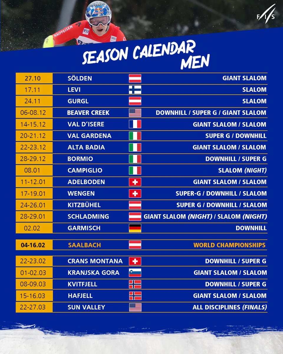 Here we are 🤗

The final calendars of the Audi FIS World Cup 2024/2025 are here!

Save the dates! 🗓️

#fisalpine #ski #wintersport