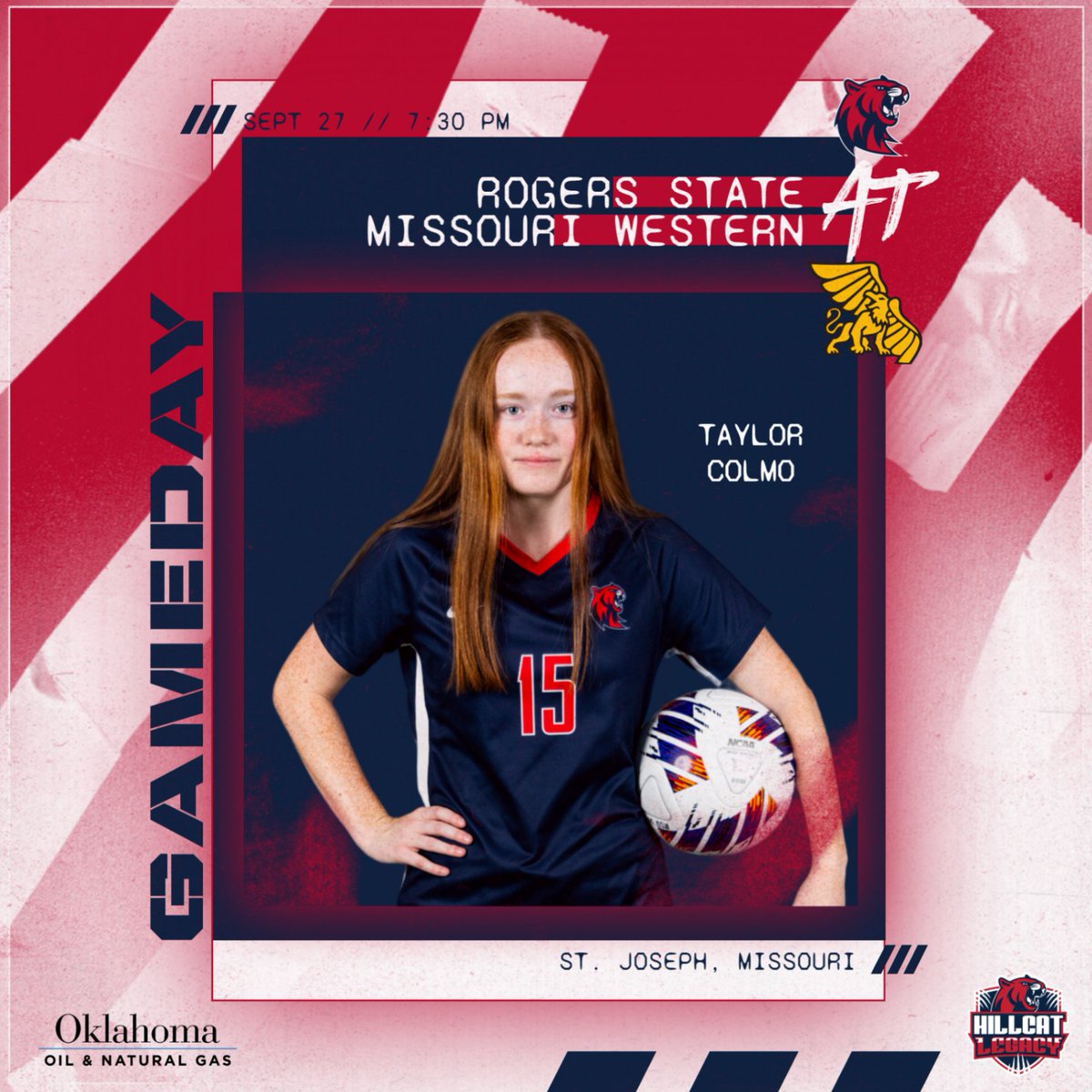 IT'S GAMEDAY!!

⚽️ Women's Soccer
🆚 Missouri Western
🕢 7:30 p.m.
📍 St. Joseph, Mo.
📺 tinyurl.com/5hyueahr
📊 tinyurl.com/nju6ndyd

#HillcatLegacy