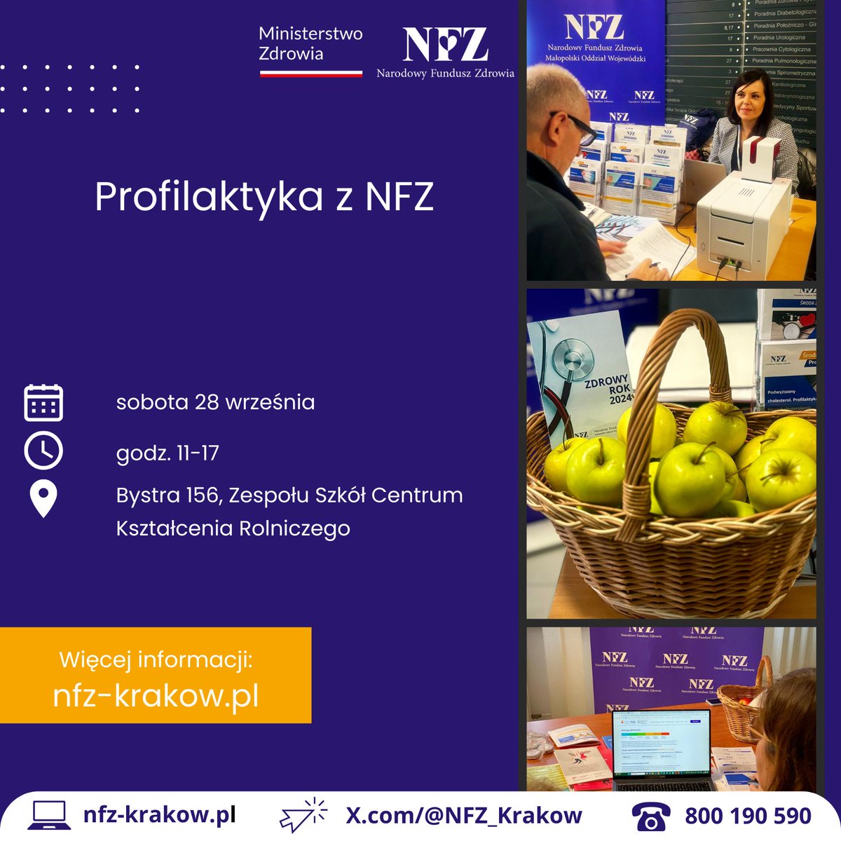 NFZ_Krakow's tweet photo. To będzie aktywny #weekend z profilaktyką!

W sobotę widzimy się w #Bystra, w niedzielę w #KalwariaZebrzydowska i @krakow_pl, gdzie żegnamy #lato.

#TeamNFZ podpowie, z jakich badań profilaktycznych korzystać, jak zaszczepić 👧🧒 przeciwko #HPV i  🧑‍🍳z #DietyNFZ.

Zapraszamy! https://t.co/oUJmtIBB5g
