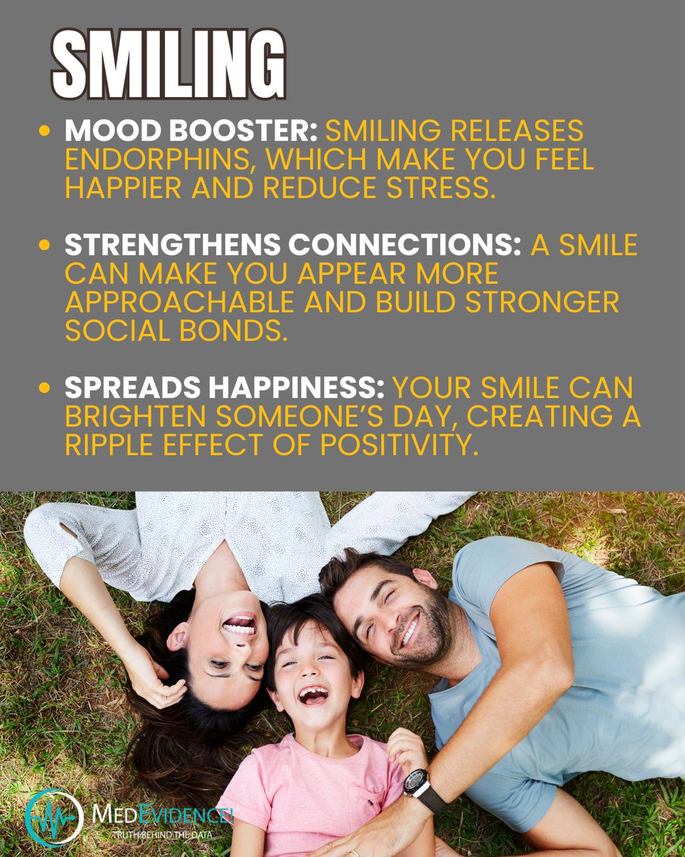 Encore_Research's tweet photo. Did you know? Smiling is not just good for you, but it’s also contagious! 😊✨ When you smile, you can uplift your mood and the mood of those around you. Here’s why you should smile more often:

😄🌟#SmileMore #SpreadHappiness

Source: https://t.co/tWz4yAz2JJ https://t.co/GAFtX0wPDb
