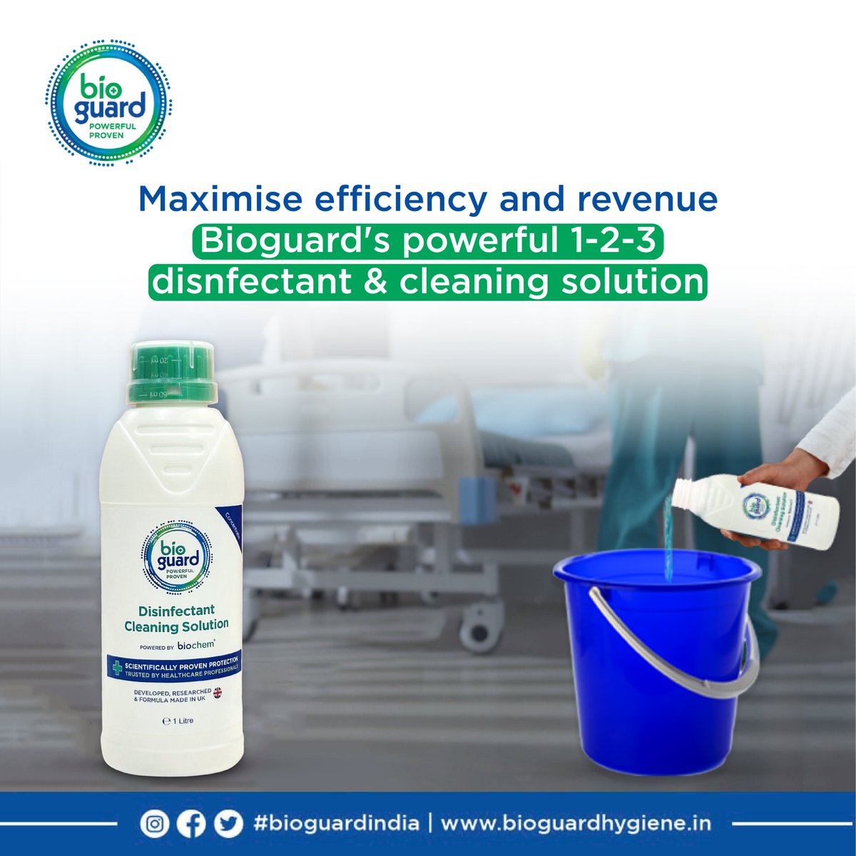 BGSHygieneIndia's tweet photo. Simplify your disinfectant routine with Bioguard's 1-2-3 Power! Boost your hospital's efficiency and revenue today. 

Learn more: https://t.co/Z6Ht3Mo054

#hygiene #disinfection #bioguard #healthcare #hospitalrevenue https://t.co/iOGdVy4QDs