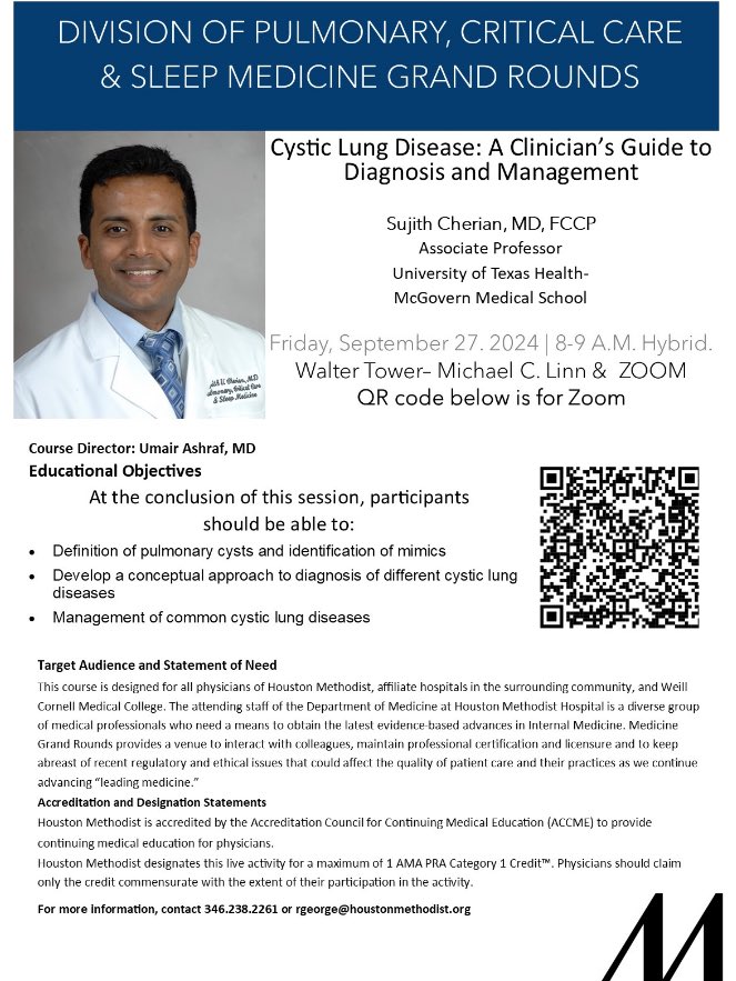 UT Pulmonary Critical Care Sleep (@mcgovernpulmcc) on Twitter photo Excited to hear <a href="/sujith_cherian/">Sujith Cherian</a> discuss #MedEd #CysticLungDisease <a href="/methodist/">muhammed</a> <a href="/TXMedCenter/">Texas Medical Center</a> #PCCM Excited to hear <a href="/sujith_cherian/">Sujith Cherian</a> discuss #MedEd #CysticLungDisease <a href="/methodist/">muhammed</a> <a href="/TXMedCenter/">Texas Medical Center</a> #PCCM