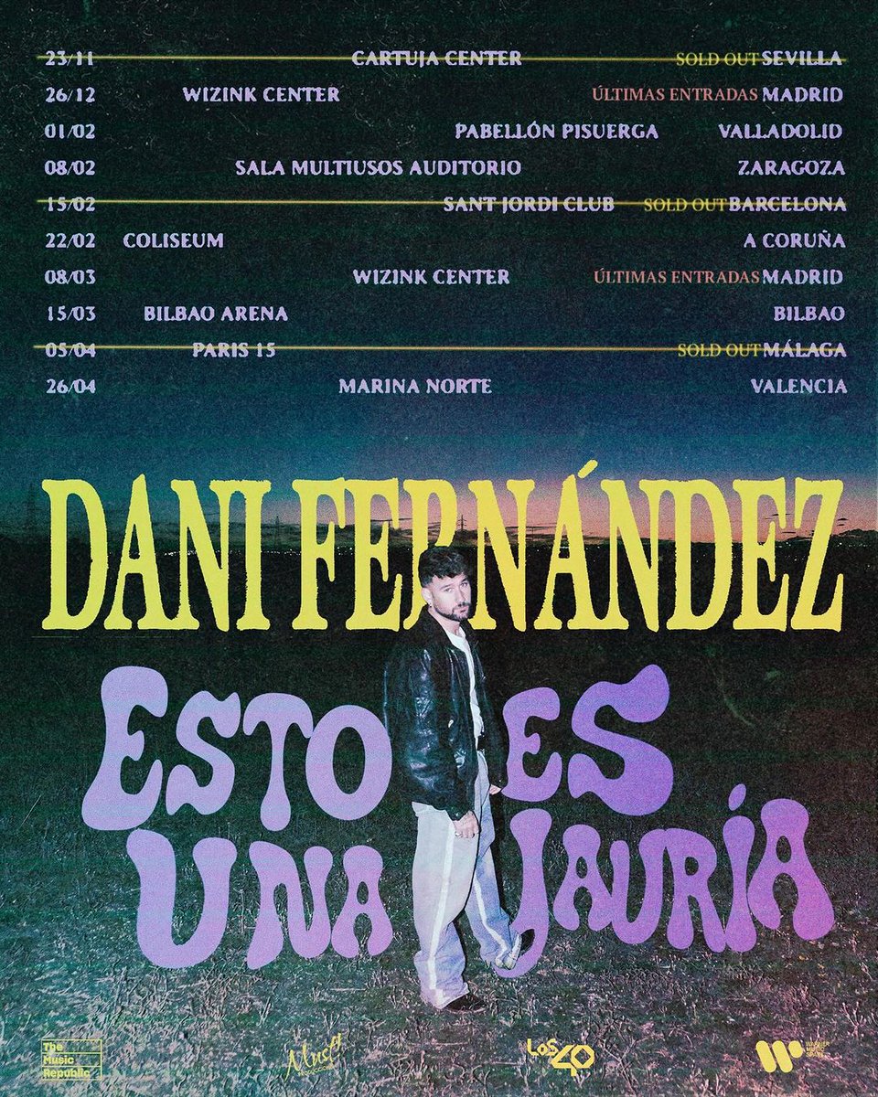 Enseguida empieza la nueva gira "Esto es una Jauría" de <a href="/DaniFdez/">Dani Fernández D.</a> y... ¡Las entradas están volando! 🪽

Varias ciudades están SOLD OUT y otras están a punto así que si no quieres perder la oportunidad de vivir esta experiencia...

¡Pilla YA tu entrada! 🎟️
linktr.ee/danifernandezg…