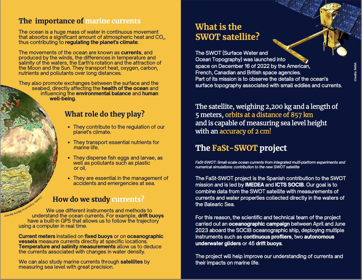 ✨The #FastSWOT project "From Space to the Mediterranean : chasing ocean currents" will be presented tonight in the framework of the #EuropeanResearchersNight in Palma!
 
To watch the expedition documentary and explore the educational resources, follow the QR codes! ⏬⏬⏬