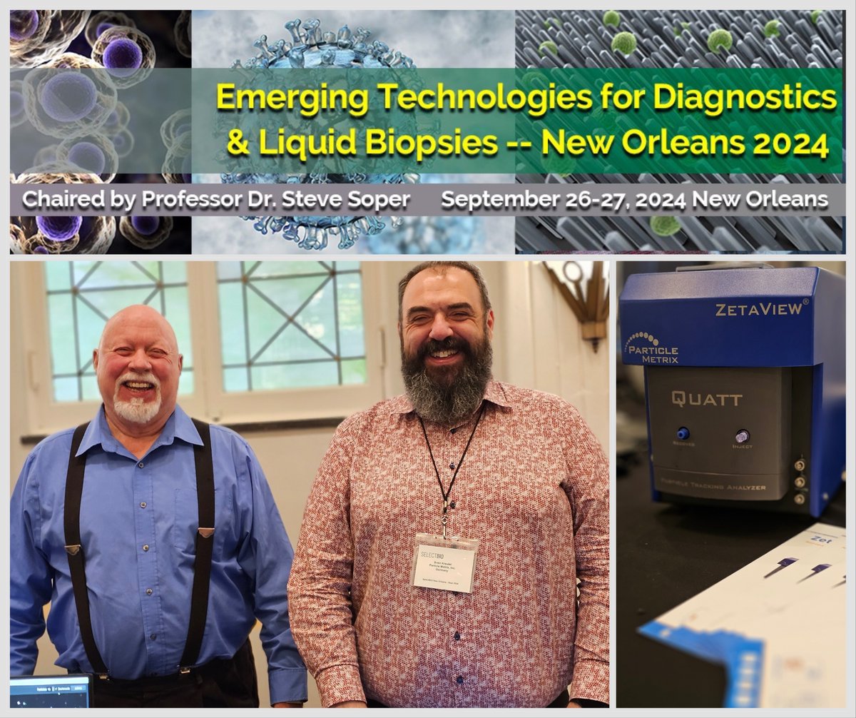 Particle Metrix GmbH (@particle_metrix) on Twitter photo We are ready for the second day of <a href="/SelectBio/">SelectBIO Conferences</a> in New Orleans.
Visit Jerry Cabiness and Sven Kreutel at the <a href="/Particle_Metrix/">Particle Metrix GmbH</a> booth to find out more about the possibilities of using #NTA to advance your research.
#diagnostics #LiquidBiopsies #biomarkers #NanoparticleTracking We are ready for the second day of <a href="/SelectBio/">SelectBIO Conferences</a> in New Orleans.
Visit Jerry Cabiness and Sven Kreutel at the <a href="/Particle_Metrix/">Particle Metrix GmbH</a> booth to find out more about the possibilities of using #NTA to advance your research.
#diagnostics #LiquidBiopsies #biomarkers #NanoparticleTracking