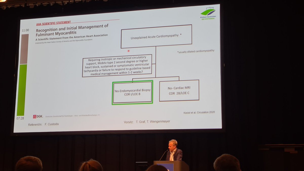 Anne Freund (@annefreund3) on Twitter photo 5️⃣ <a href="/floriancustodis/">Florian Custodis</a> zur Myokardbiopsie bei FULMINANTER Myokarditis
-> schlechtestes Outcome mit Abstand bei Riesenzellmyokarditis
-> Biopsie als Klasse I-Empfehlung
-> aber wo am besten bioptieren ohne vorherige Bildgebung? Rechts/links?
#DGK 5️⃣ <a href="/floriancustodis/">Florian Custodis</a> zur Myokardbiopsie bei FULMINANTER Myokarditis
-> schlechtestes Outcome mit Abstand bei Riesenzellmyokarditis
-> Biopsie als Klasse I-Empfehlung
-> aber wo am besten bioptieren ohne vorherige Bildgebung? Rechts/links?
#DGK