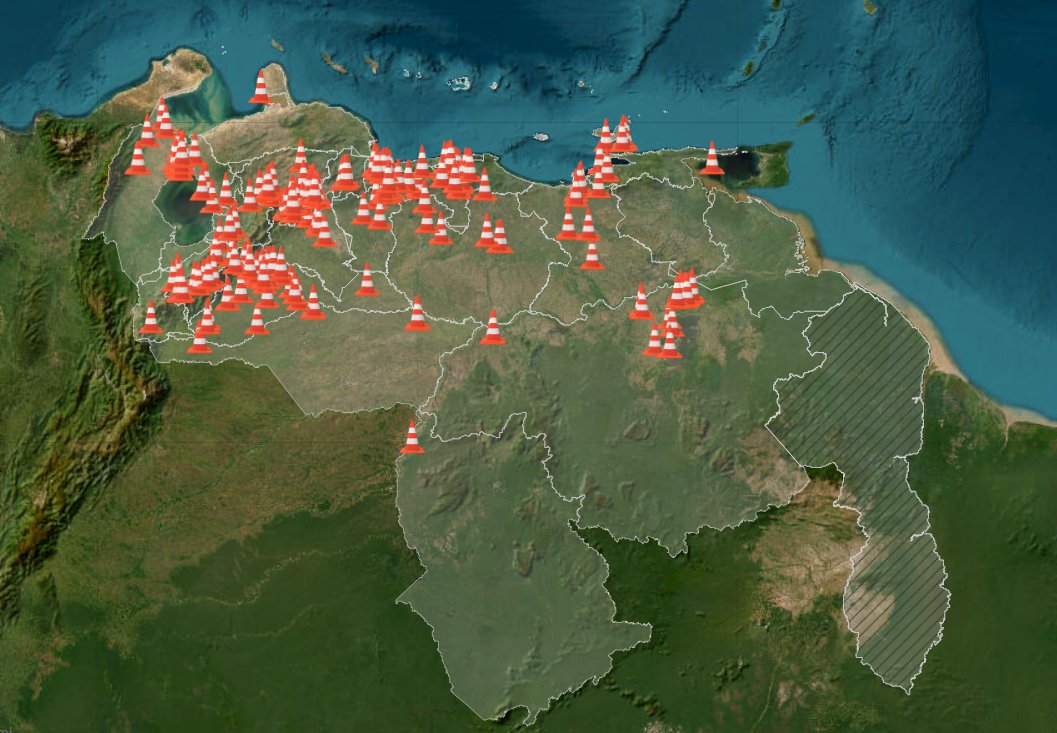 VE360_'s tweet photo. 🛑Obras inconclusas en Venezuela🛑 
Entre la desidia y la corrupción: este mapa recopila 283 obras inacabadas por el gobierno de Venezuela. Elefantes blancos que simbolizan la falta de ética y la irresponsabilidad del gobierno en el uso de los recursos públicos. Datos @NoMasGuiso georrefernciados por @VE360_ 

Link: https://t.co/XZncLQ3XmL
