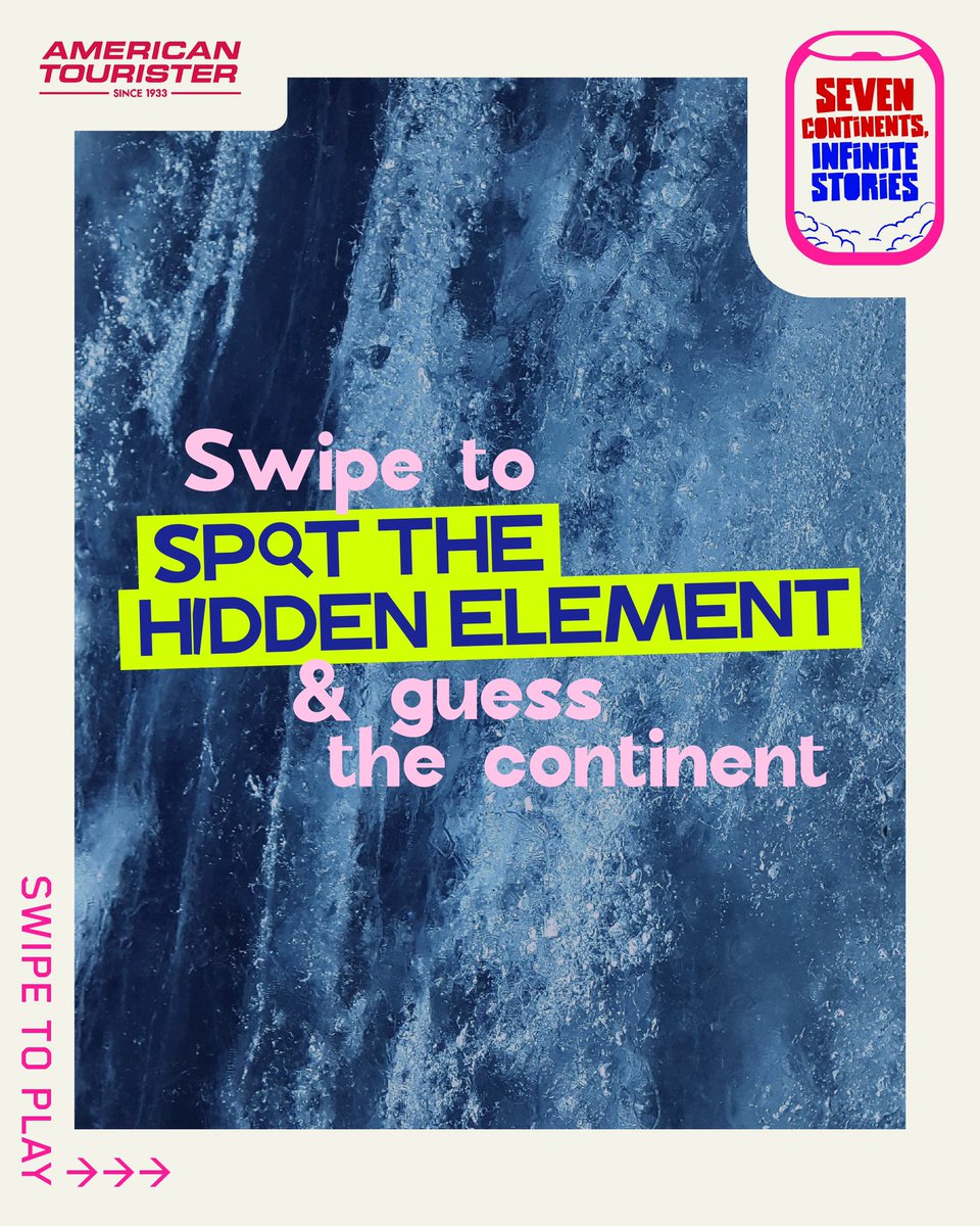 AMtouristerIN's tweet photo. Can you uncover the hidden clues &amp; guess the continent?🔎✨

Stand a chance to win a free luggage bag from us!😉

Rules to participate: 
-Participate in all 7 contests of ‘7 Continents, Infinite Stories'👍🏻
-Like every post &amp; follow our page❤️
-Tag your friends below every post💬 https://t.co/Yw6ET0rPjJ