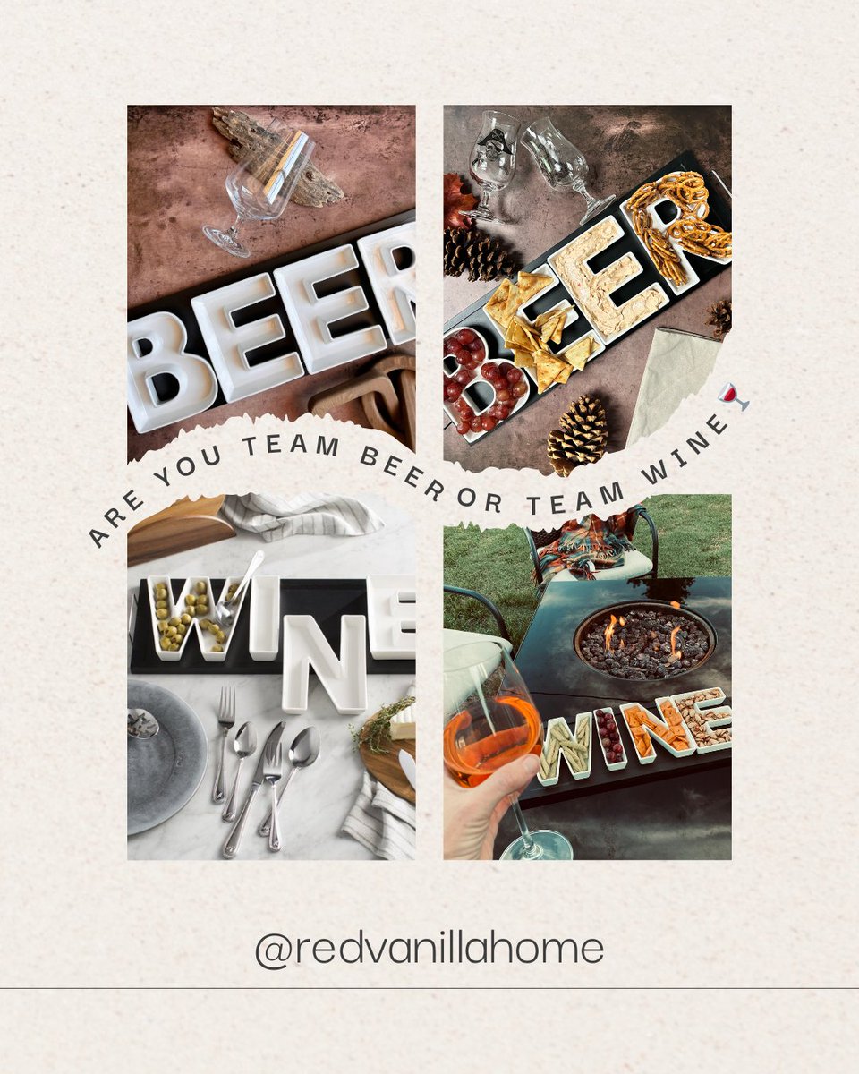 redvanillahome's tweet image. 🍺 Beer or Wine? 🍷 Which one are you?

Our Vanilla Serve BEER &amp;amp; WINE serving dishes with a sleek black tray are perfect for any gathering. l8r.it/GNxS

🍻🍇 Comment below! 👇

#BeerOrWine #EntertainingEssentials #RedVanillaServeware #HostInStyle