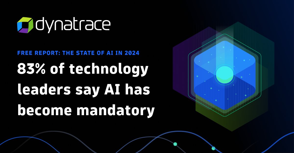 BenTurcotte's tweet photo. Unveiling the future of AI - Dynatrace releases the State of AI 2024 report, diving deep into the latest trends and challenges. As allies in innovation, we celebrate our joint commitment to excellence in digital transformation for our customers. Explore:  https://t.co/oXcM11bemb https://t.co/xxjcKSq3Ot