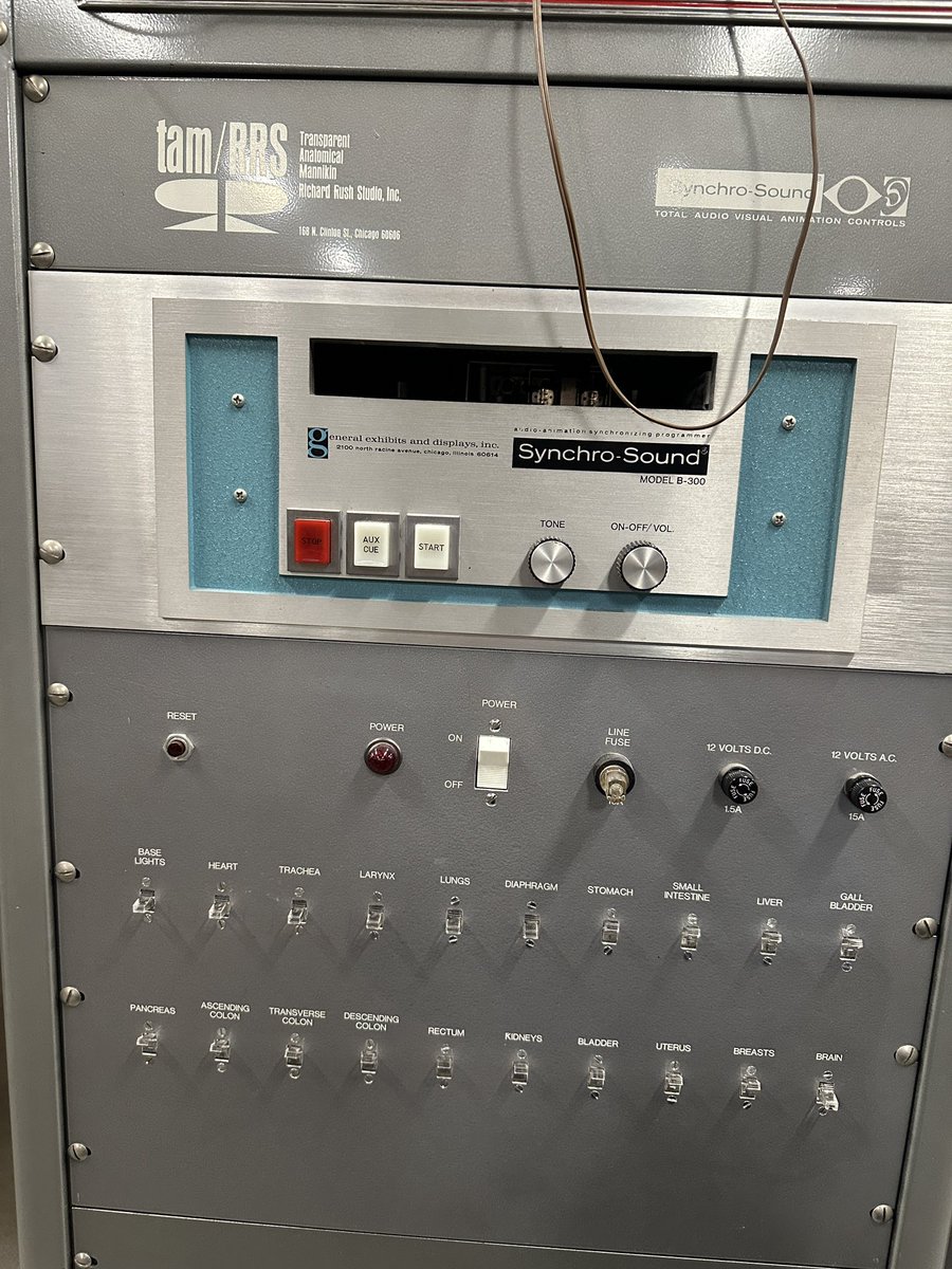 laserpilot's tweet photo. Highlight from my visit to some amazing museum archives yesterday. 8 track controlled mannequin with Ana amazing switchboard array. 

As someone working in tech, I can only hope my solutions today look as quaint and outdated in 50 years. https://t.co/PENWcB1996