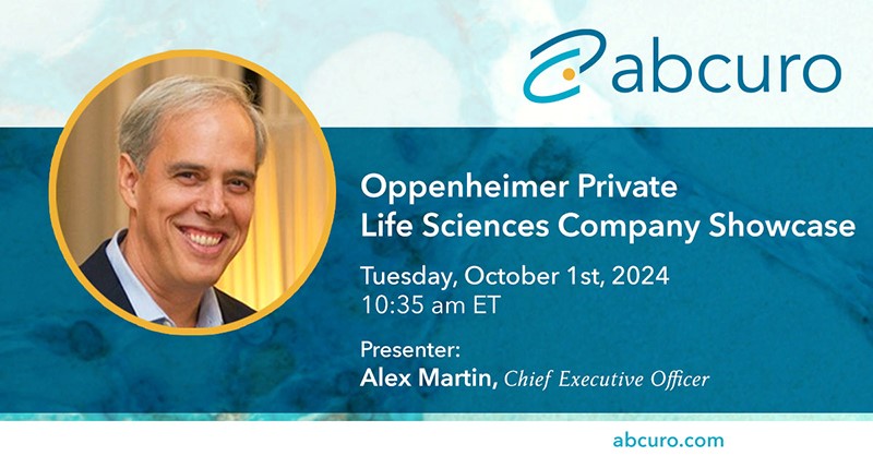 Abcuro, Inc. (@abcuroinc) on Twitter photo CEO Alex Martin will be in New York next week for the <a href="/Oppenheimer/">Oppenheimer & Co. Inc.</a> Private Life Sciences Company Showcase. If you’re attending, check out his presentation at 10:35am ET on October 1st to learn more about Abcuro and our work in #InclusionBodyMyositis.
#IBM #autoimmune #biotech CEO Alex Martin will be in New York next week for the <a href="/Oppenheimer/">Oppenheimer & Co. Inc.</a> Private Life Sciences Company Showcase. If you’re attending, check out his presentation at 10:35am ET on October 1st to learn more about Abcuro and our work in #InclusionBodyMyositis.
#IBM #autoimmune #biotech
