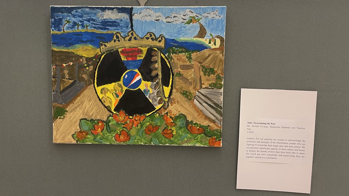 GENetwork's tweet photo. @RMIGeneva @nuclear_RMI @ForumSEC @nuclearban @UNHumanRights @KelenAlson @Senator_Heine @UN_HRC @FloEblenkamp @FijiGeneva @rmi_nuclearcomm Visit the exhibition, "Nuclear Cries Through Innocent Eyes" that feature the perspective of children and youth on the harsh realities of the legacy of nuclear testing in the #MarshallIslands.

📆 27 September to 4 October 2024 | Near Room XX, Palais des Nations https://t.co/nnFgnhf8SB