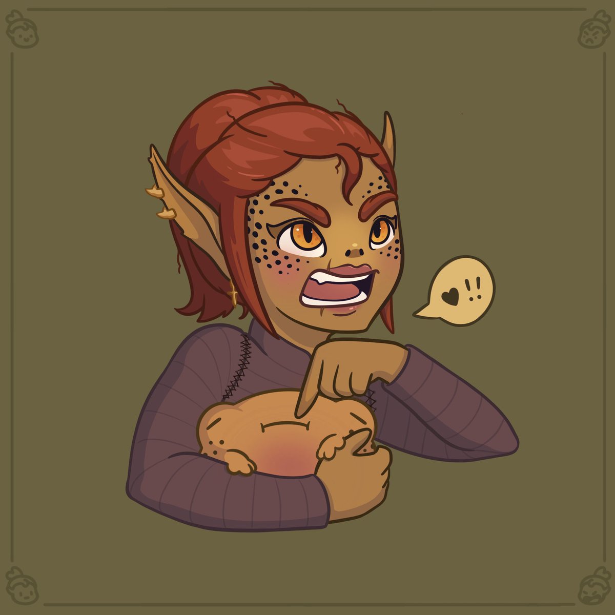 My Baldur’s Gate character, and also my muse apparently: Qi’Mar
